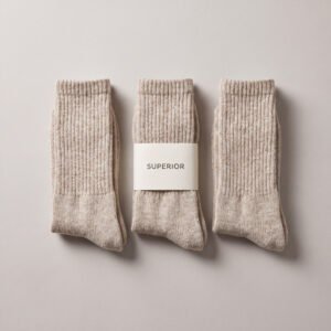 Wool Blend Work Socks, Three Pair
